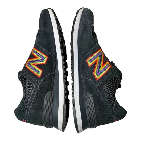 New Balance 574 LGBTQ Pride Pack Shoes Black Rainbow Men’s Size 7.5/women’s 9