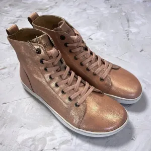 NEW Birkenstock Bartlett Metallic Rose High Top Sneakers SIZE 38 US 7 Narrow NIB