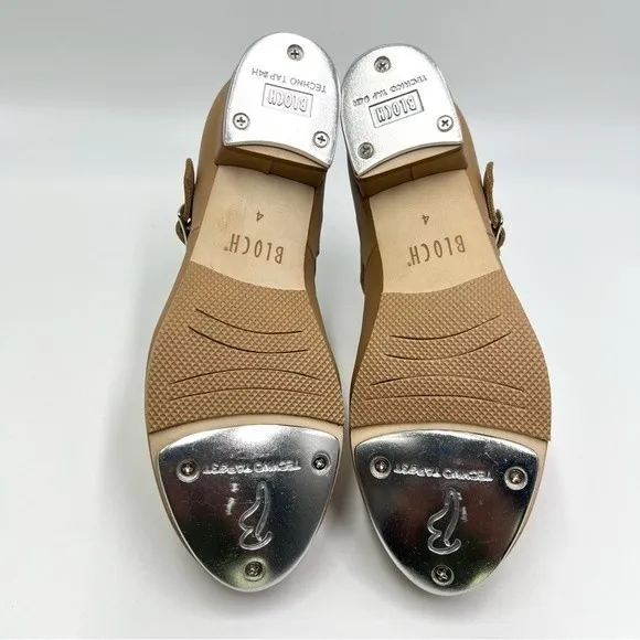 NEW Bloch Kids Girls S0302L Tap On Caramel Tan Leather Tap Dance Shoes Size 4
