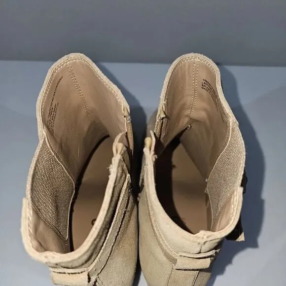 NEW Blondo Tamzin Ankle Bootie Waterproof Heeled Boot Tan Suede Size 9