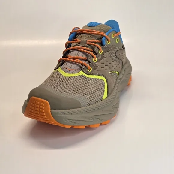 New Boys' Hoka One Anacapa 2 Low GTX Hiking Sneaker Dune Vibrant Orange Size 6