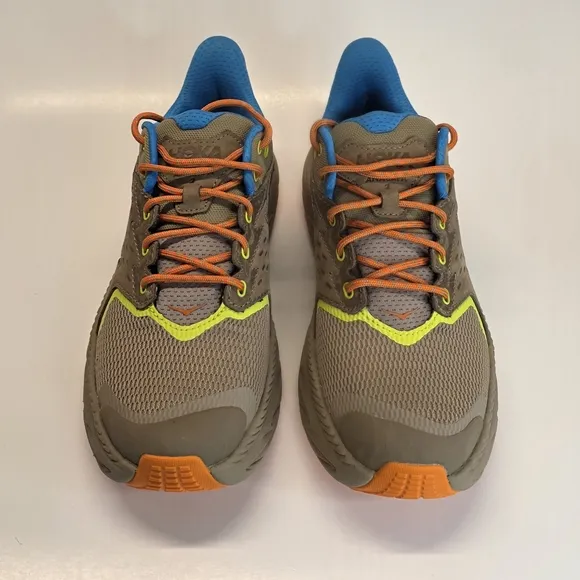 New Boys' Hoka One Anacapa 2 Low GTX Hiking Sneaker Dune Vibrant Orange Size 6