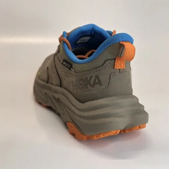 New Boys' Hoka One Anacapa 2 Low GTX Hiking Sneaker Dune Vibrant Orange Size 6