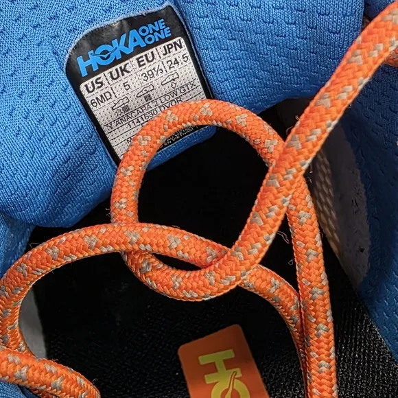 New Boys' Hoka One Anacapa 2 Low GTX Hiking Sneaker Dune Vibrant Orange Size 6