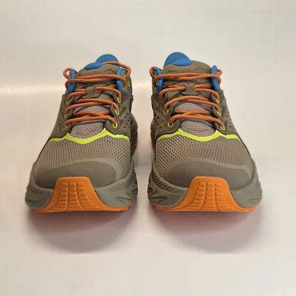 New Boys' Hoka One Anacapa 2 Low GTX Hiking Sneaker Dune Vibrant Orange Size 6