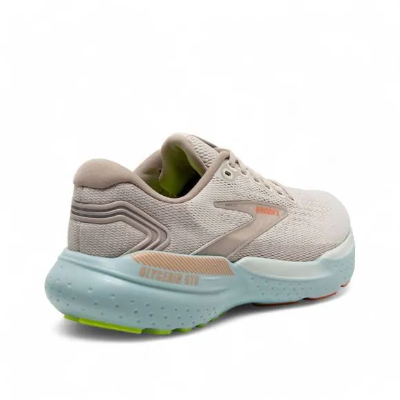 NEW BROOKS women's glycerin gts 21 running shoes in coconut/aqua/sunset