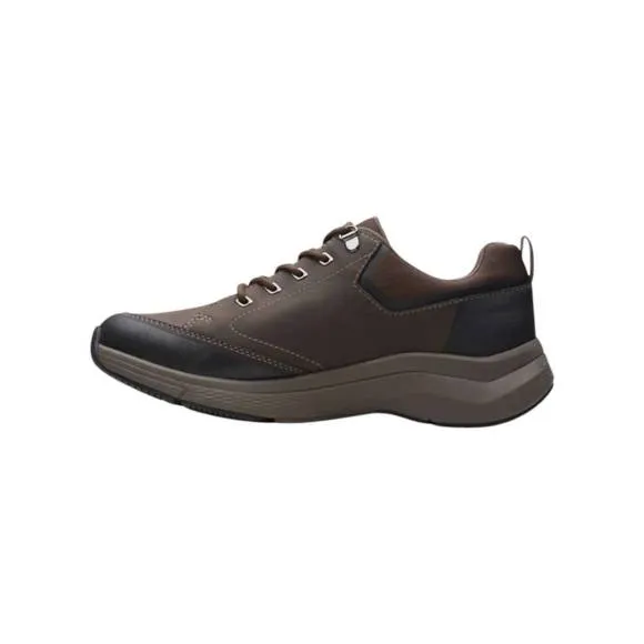NEW CLARKS men's wave 2.0 vibe shoes in dark brown