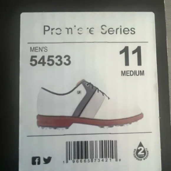 NEW Footjoy Premiere Series - Packard LX - White/Grey - Size 11 M - New in Box