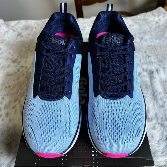 New Gola Ultra Speed Run Vista Blue/Navy/Pink Tennis Shoes sz 9