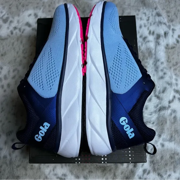 New Gola Ultra Speed Run Vista Blue/Navy/Pink Tennis Shoes sz 9