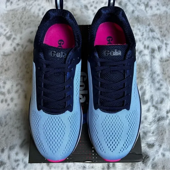 New Gola Ultra Speed Run Vista Blue/Navy/Pink Tennis Shoes sz 9