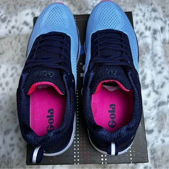 New Gola Ultra Speed Run Vista Blue/Navy/Pink Tennis Shoes sz 9