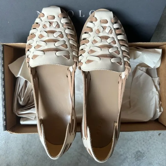 NEW IN BOX Nisolo Women’s Huarache Sandal in Bone/Almond Colorblock, Size 8