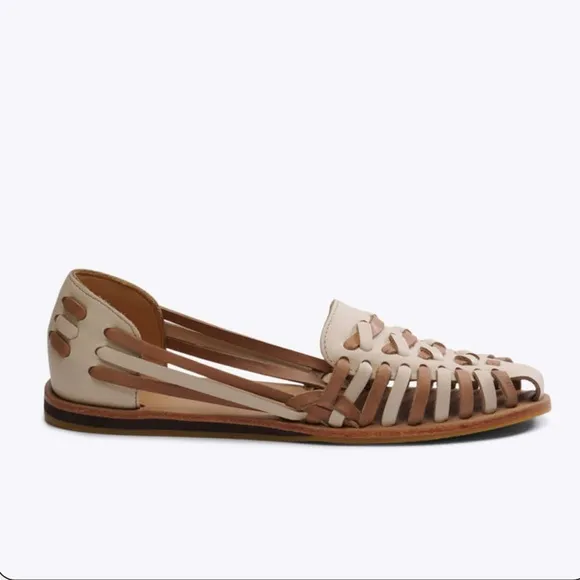 NEW IN BOX Nisolo Women’s Huarache Sandal in Bone/Almond Colorblock, Size 8