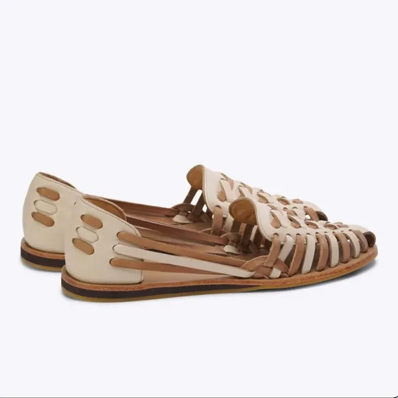 NEW IN BOX Nisolo Women’s Huarache Sandal in Bone/Almond Colorblock, Size 8