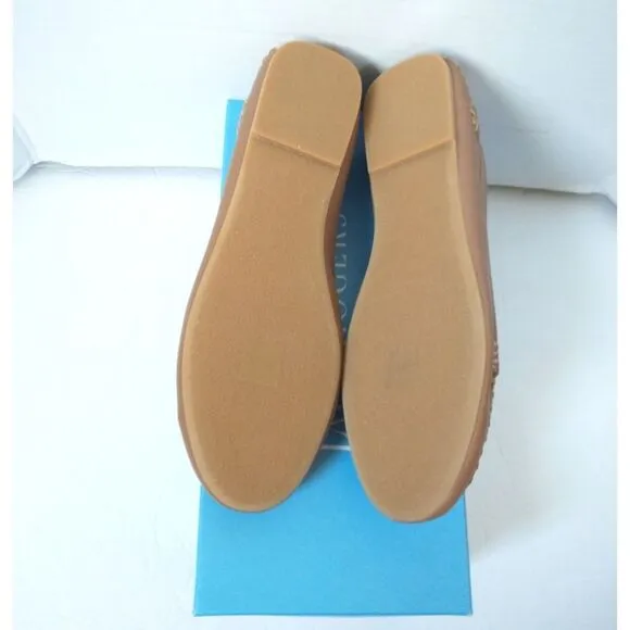 New! JACK ROGERS Women's Millie Leather Moccasin Mocs Flat Shoes Luggage Brown