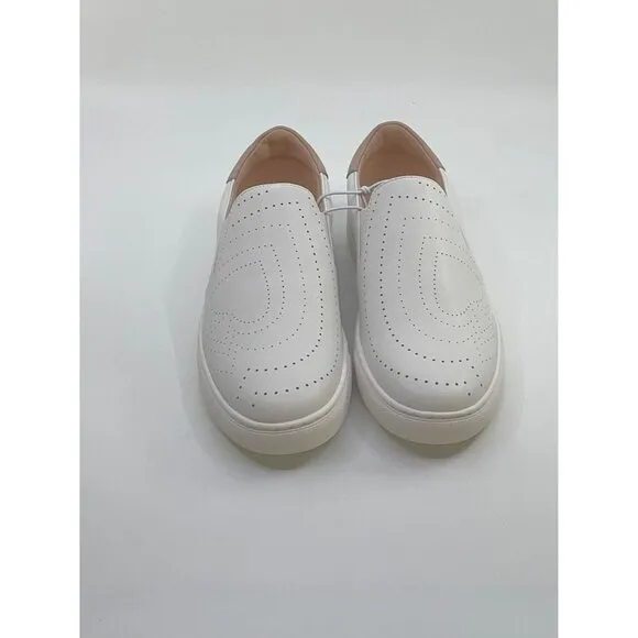 New Kate Spade Azores Slip-On Perforated Leather Sneakers Shoes White Size 7.5