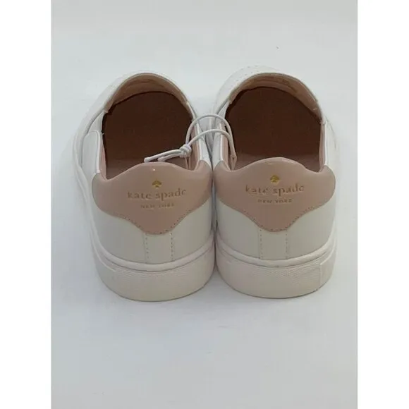 New Kate Spade Azores Slip-On Perforated Leather Sneakers Shoes White Size 7.5
