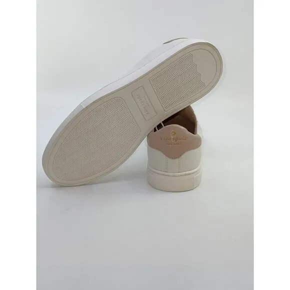 New Kate Spade Azores Slip-On Perforated Leather Sneakers Shoes White Size 7.5