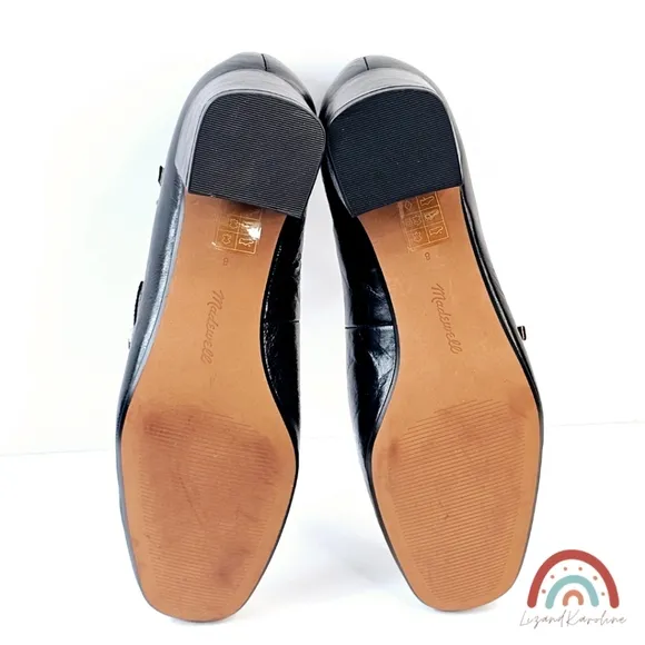 New! Madewell The Nettie Heeled Mary Jane Black Leather Shoes 8