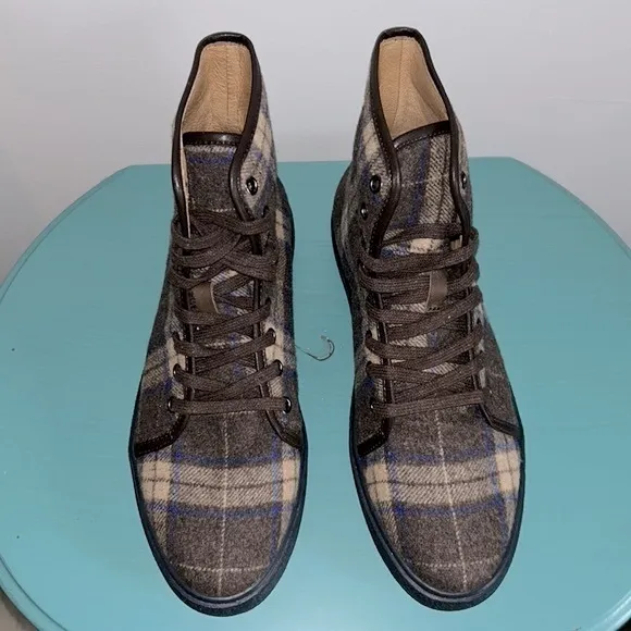 New Marc Nolan Jagger Fall Plaid Flannel Lace Up Hi Top Sneaker Tennis Shoes