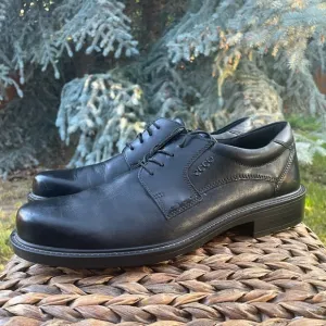 NEW Men’s Ecco Black Leather Oxford Dress &amp; Business Office Shoes. EU 44 US 10