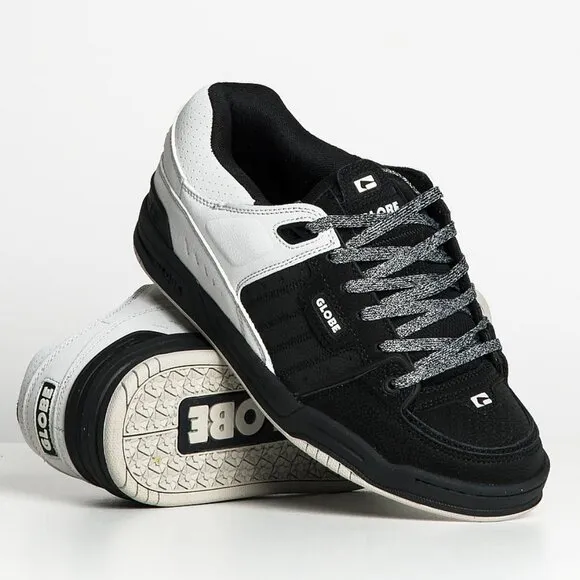 NEW MEN'S GLOBE SHOES SIZE 9.5 MENS SKATE SHOES GLOBE FUSION BLACK ALLOY CHUNKY