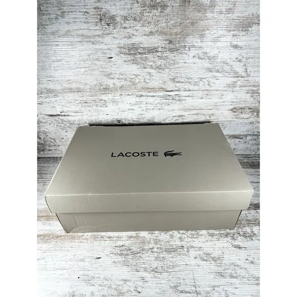 NEW Men's Lacoste Bayliss Black Leather Low Top Sneakers Sz 12