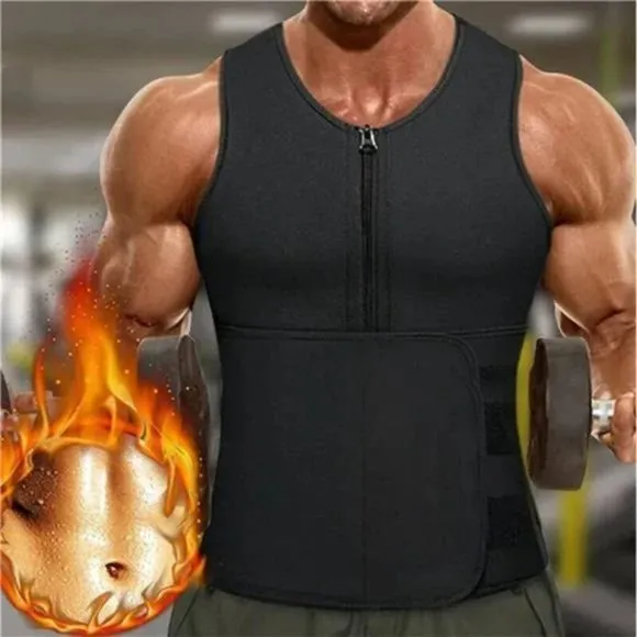 New 𝅺Men's Sweat Sauna Waist Trainer Grey