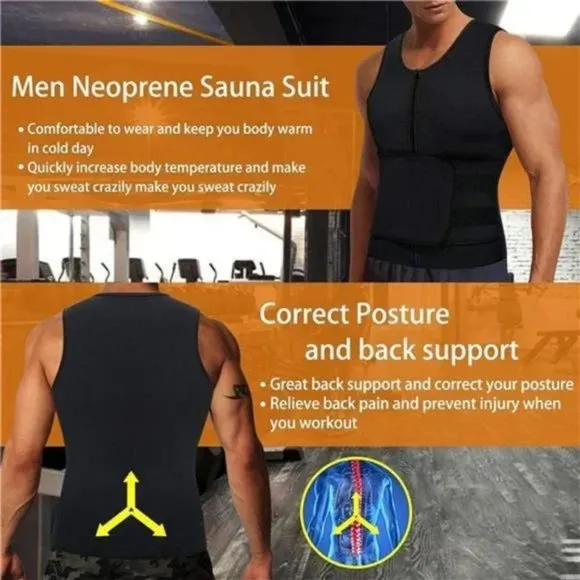 New 𝅺Men's Sweat Sauna Waist Trainer Grey