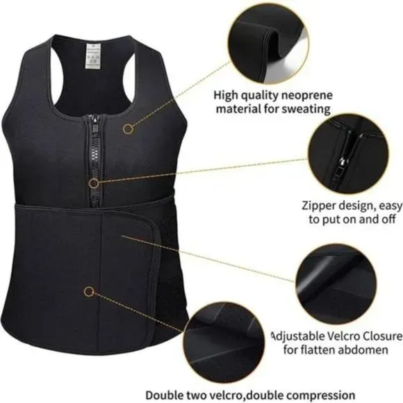 New 𝅺Men's Sweat Sauna Waist Trainer Grey