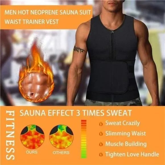 New 𝅺Men's Sweat Sauna Waist Trainer Grey