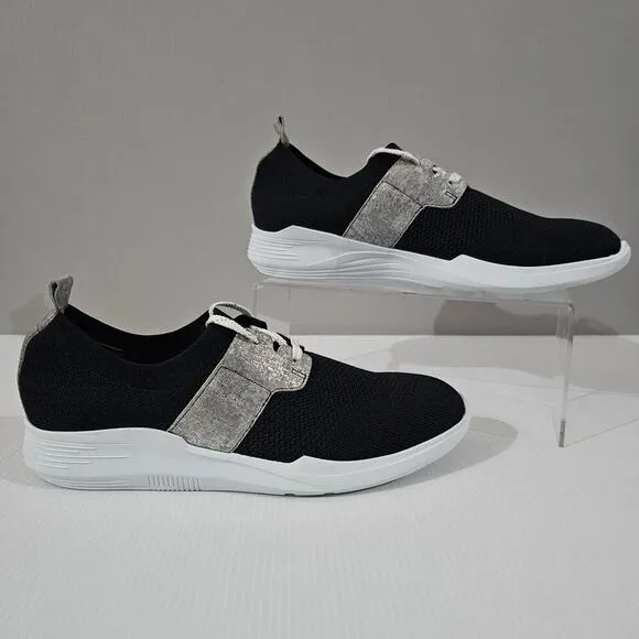 NEW Munro Sandi Sneaker Slip On Black Knit Cloud Gray Size 8.5 Narrow