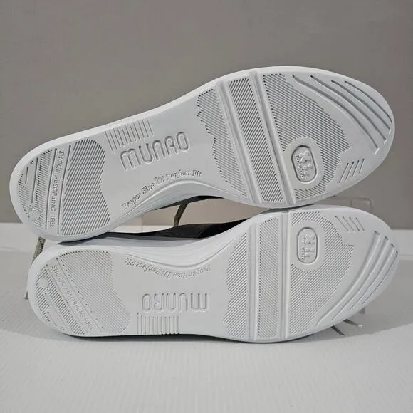 NEW Munro Sandi Sneaker Slip On Black Knit Cloud Gray Size 8.5 Narrow