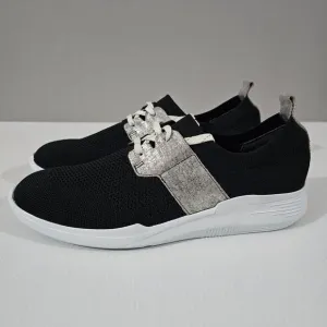 NEW Munro Sandi Sneaker Slip On Black Knit Cloud Gray Size 8.5 Narrow