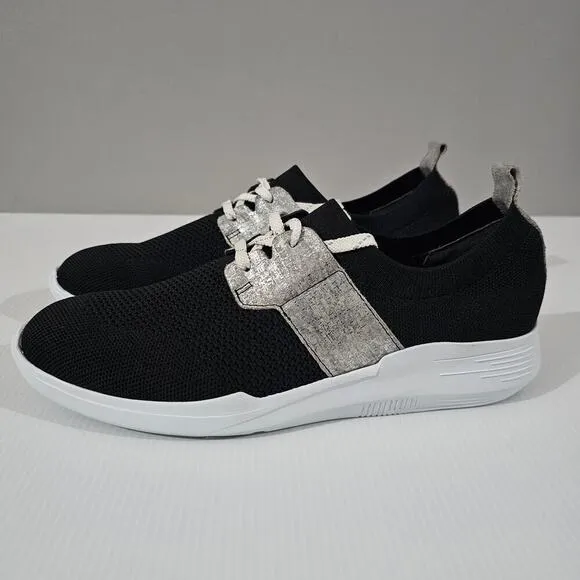 NEW Munro Sandi Sneaker Slip On Black Knit Cloud Gray Size 8.5 Narrow