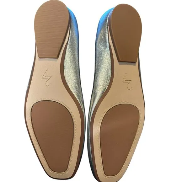 New Naturalizers 27 Edit Silver Leather Flats Women's Size 7.5 W Ballet Wide