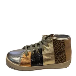 NEW Naturino w6yz crazy metallic animal print high top sneakers