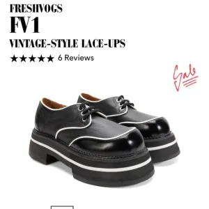 NEW NIB Fluevog Fresh Vogs FV1 Vintage Style Lace Ups Black White Size 7 RETRO