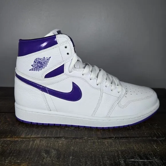 NEW Nike Air Jordan 1 Retro High Womens Size 11.5 Shoes Purple White CD0461-151