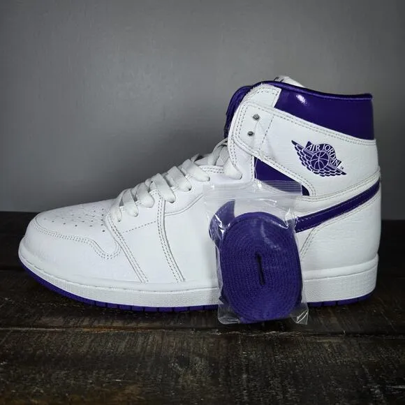 NEW Nike Air Jordan 1 Retro High Womens Size 11.5 Shoes Purple White CD0461-151