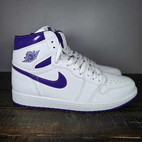 NEW Nike Air Jordan 1 Retro High Womens Size 11.5 Shoes Purple White CD0461-151
