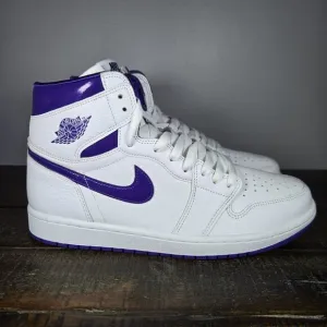 NEW Nike Air Jordan 1 Retro High Womens Size 11.5 Shoes Purple White CD0461-151