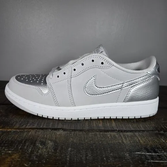 NEW Nike Air Jordan 1 Retro Low OG Mens Size 11 Metallic Silver Grey CZ0790-002