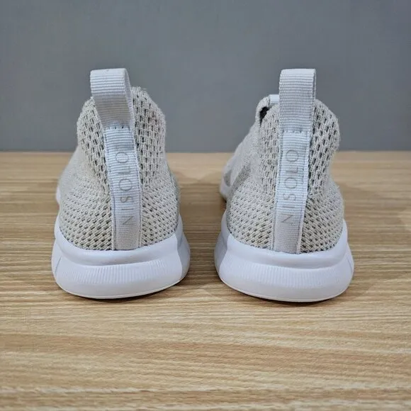 NEW Nisolo Athleisure Eco Knit Sneaker Womens Shoe Oatmeal White Size 7.5