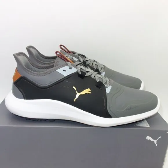 NEW PUMA IGNITE FASTEN8 Spikeless Golf Shoes Men's 7 Black Gray Gold
