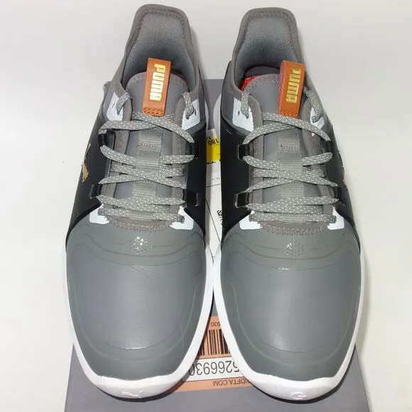 NEW PUMA IGNITE FASTEN8 Spikeless Golf Shoes Men's 7 Black Gray Gold
