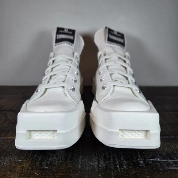 NEW RICK OWENS x CONVERSE TURBODRK Womens Size 7.5 Low Top Shoes 172345C White