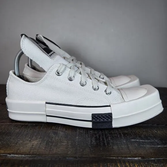 NEW RICK OWENS x CONVERSE TURBODRK Womens Size 7.5 Low Top Shoes 172345C White