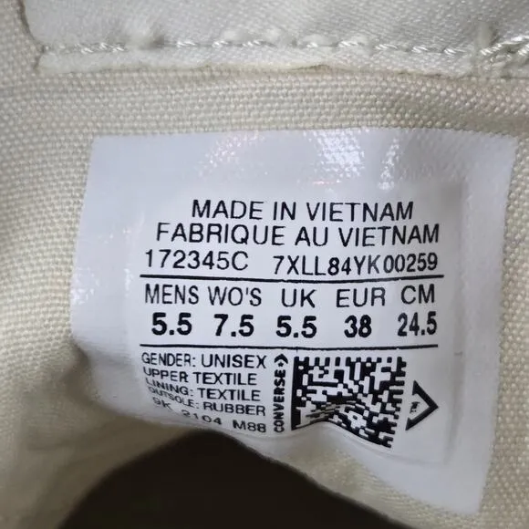 NEW RICK OWENS x CONVERSE TURBODRK Womens Size 7.5 Low Top Shoes 172345C White